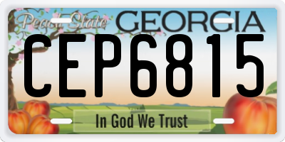 GA license plate CEP6815