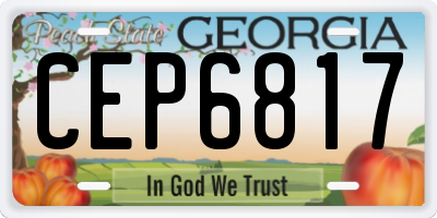 GA license plate CEP6817