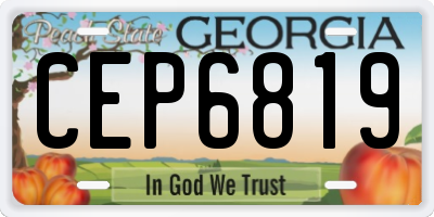 GA license plate CEP6819