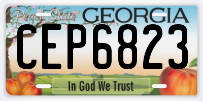 GA license plate CEP6823