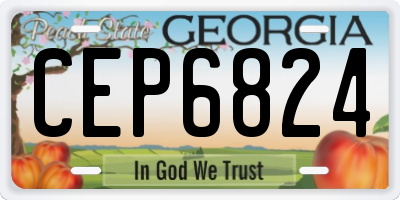 GA license plate CEP6824