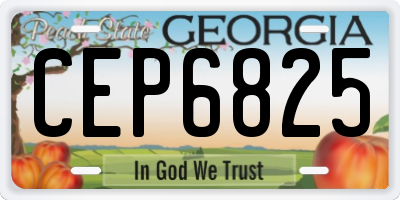 GA license plate CEP6825