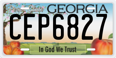 GA license plate CEP6827