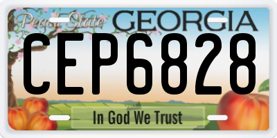 GA license plate CEP6828