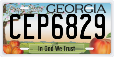 GA license plate CEP6829
