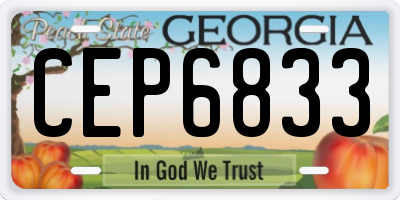 GA license plate CEP6833