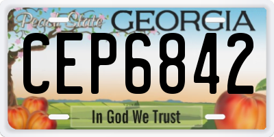 GA license plate CEP6842
