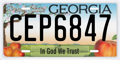 GA license plate CEP6847