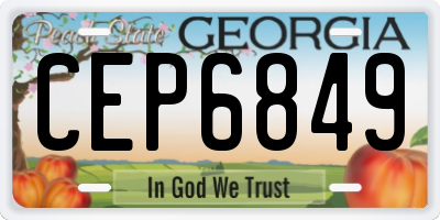 GA license plate CEP6849