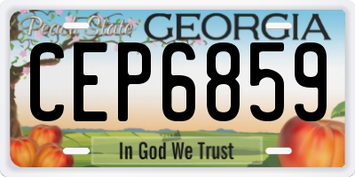 GA license plate CEP6859