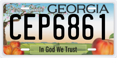 GA license plate CEP6861