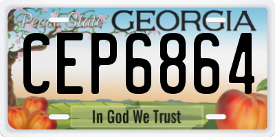 GA license plate CEP6864