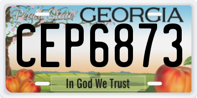 GA license plate CEP6873