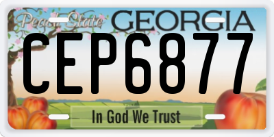 GA license plate CEP6877