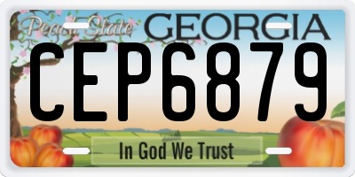 GA license plate CEP6879