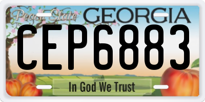 GA license plate CEP6883