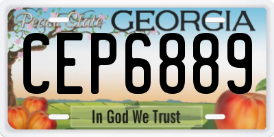 GA license plate CEP6889