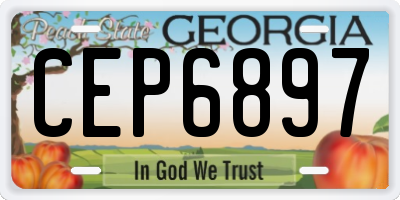 GA license plate CEP6897