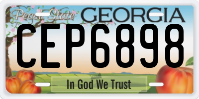 GA license plate CEP6898