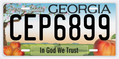 GA license plate CEP6899