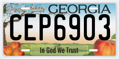 GA license plate CEP6903