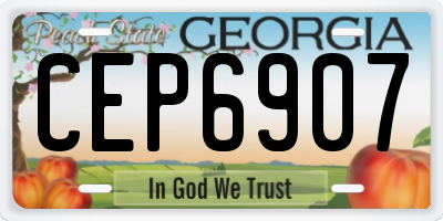 GA license plate CEP6907