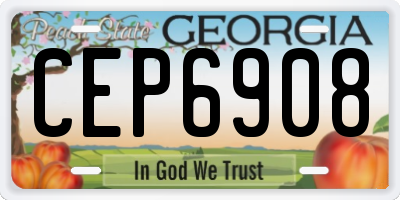 GA license plate CEP6908