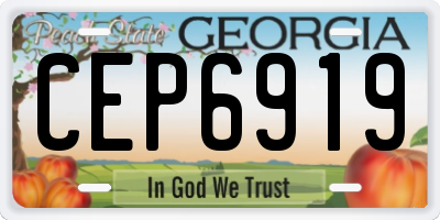 GA license plate CEP6919
