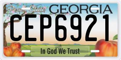 GA license plate CEP6921