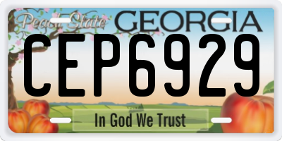 GA license plate CEP6929