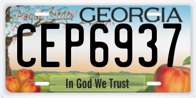 GA license plate CEP6937