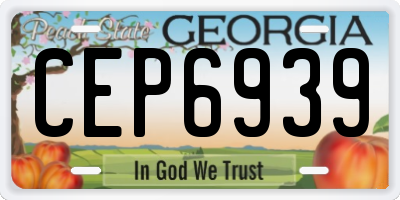 GA license plate CEP6939