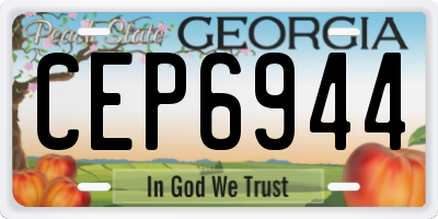 GA license plate CEP6944