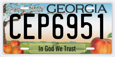 GA license plate CEP6951