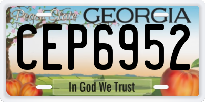 GA license plate CEP6952