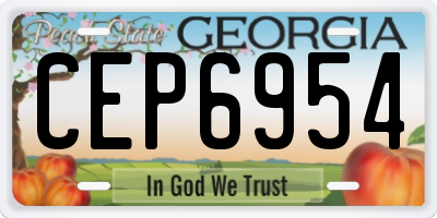 GA license plate CEP6954