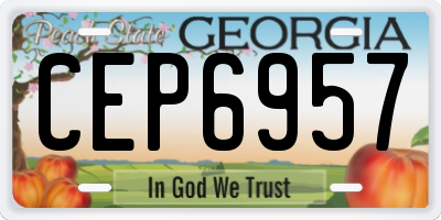 GA license plate CEP6957