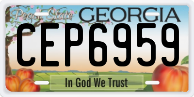 GA license plate CEP6959