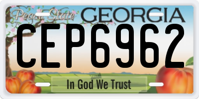 GA license plate CEP6962