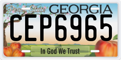 GA license plate CEP6965