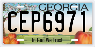GA license plate CEP6971