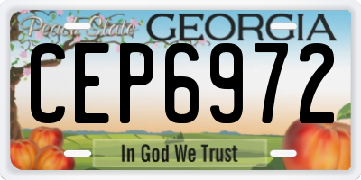 GA license plate CEP6972