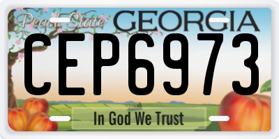 GA license plate CEP6973