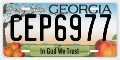 GA license plate CEP6977