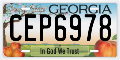 GA license plate CEP6978