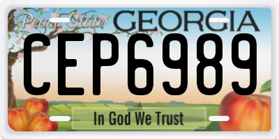 GA license plate CEP6989