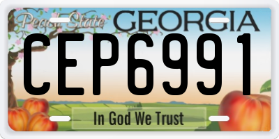 GA license plate CEP6991