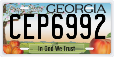GA license plate CEP6992