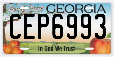 GA license plate CEP6993