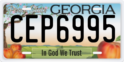 GA license plate CEP6995
